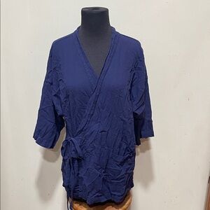 Odd Bird kardes loungewear blue Textured robe